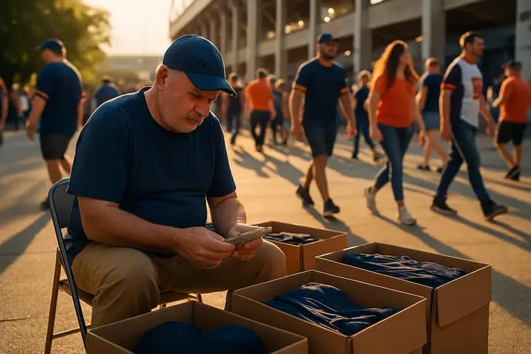A concourse fills with fans buying food before a college football game