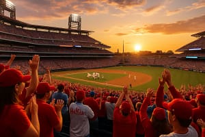 Philadelphia Sports Tourism crowd outside a baseball stadium during All-Star Week
