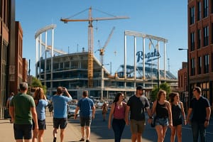 Royals stadium funding discussion near a downtown ballpark site in Kansas City