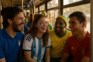 World Cup Infrastructure planning moved fans through transit hubs near a packed stadium