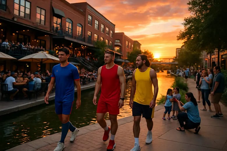Oklahoma City Sports Tourism visitors outside a stadium before a major event