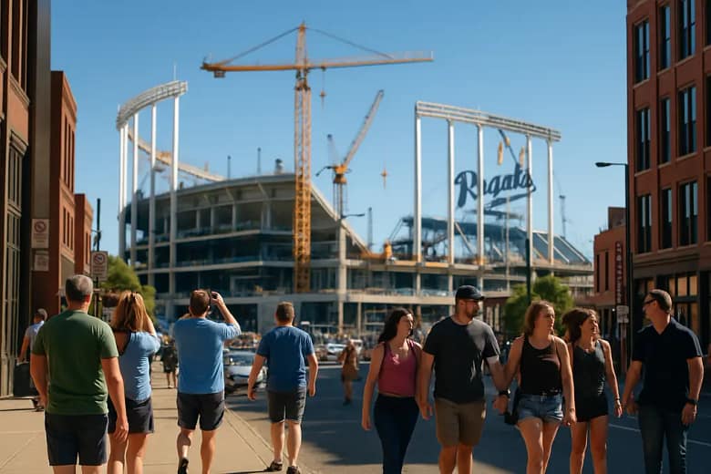 Royals stadium funding discussion near a downtown ballpark site in Kansas City
