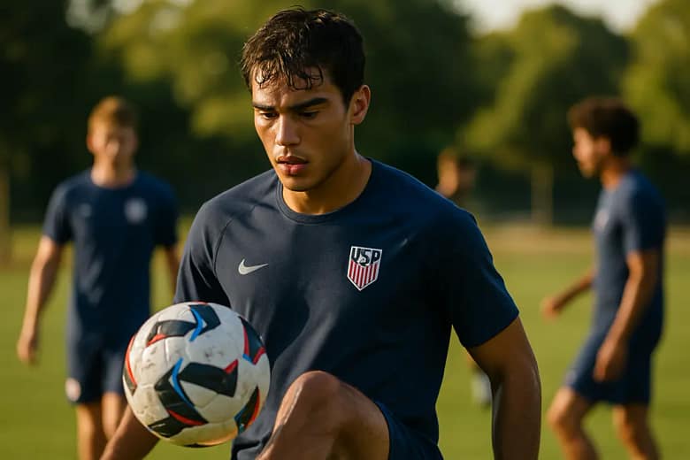 USMNT Youth Integration session with young players training under senior staff