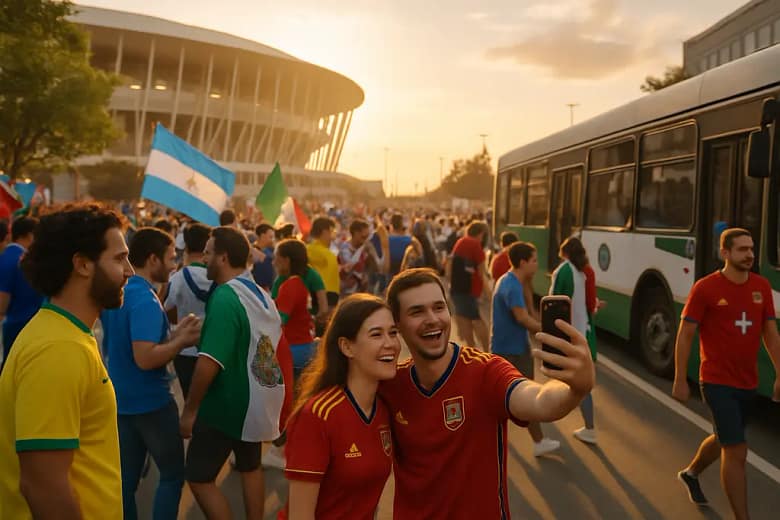 World Cup Mobility planning around a crowded stadium transit hub